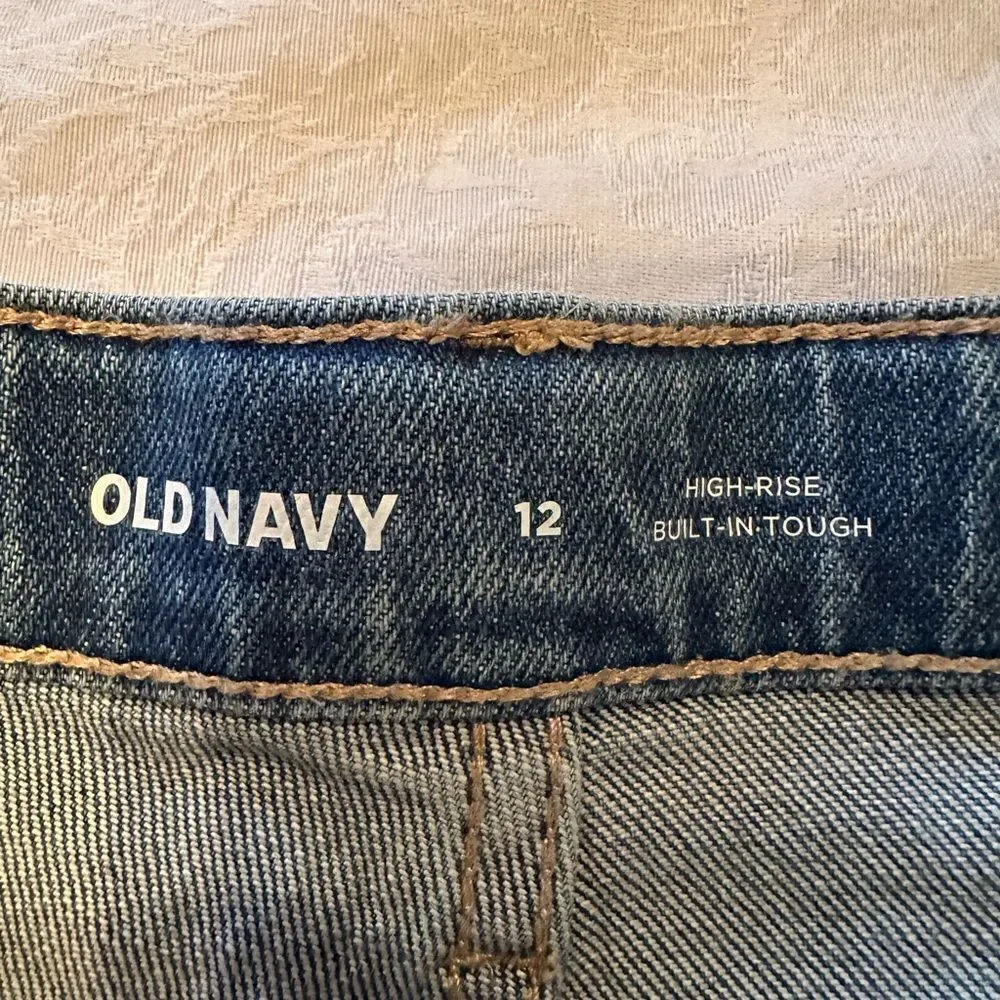 Old Navy Kids Blue Denim Jeans Shorts High Rise Size 12